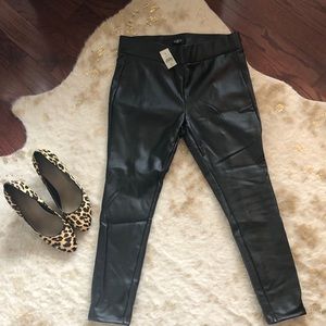 MP Loft Faux Leather Skinny Pants NWT